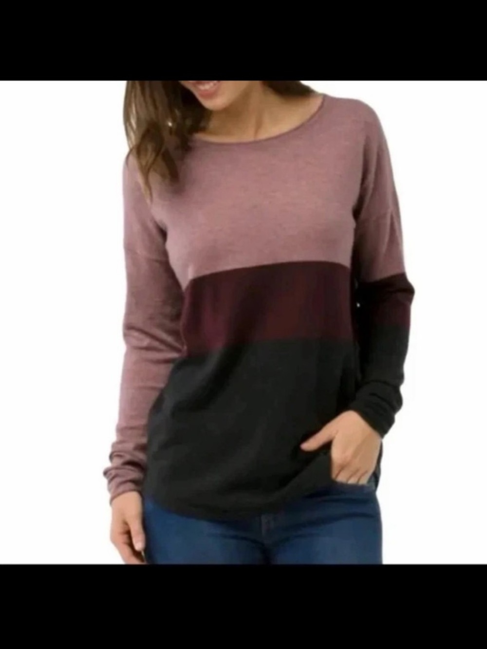 SmartWool Shadow Pine Crew Sweater Wool Blend in Nostalgia Rose Size L - Picture 2 of 6